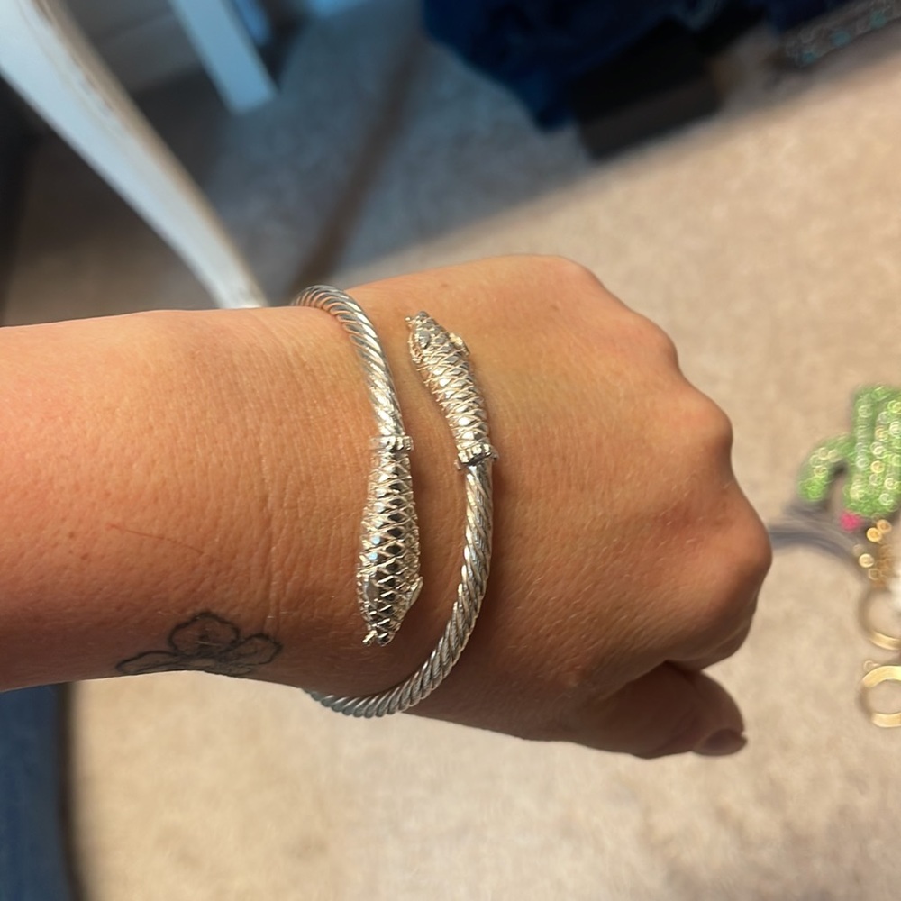 Silver Snake Bracelet, Bangle - image 3